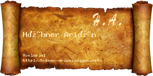 Hübner Arián névjegykártya